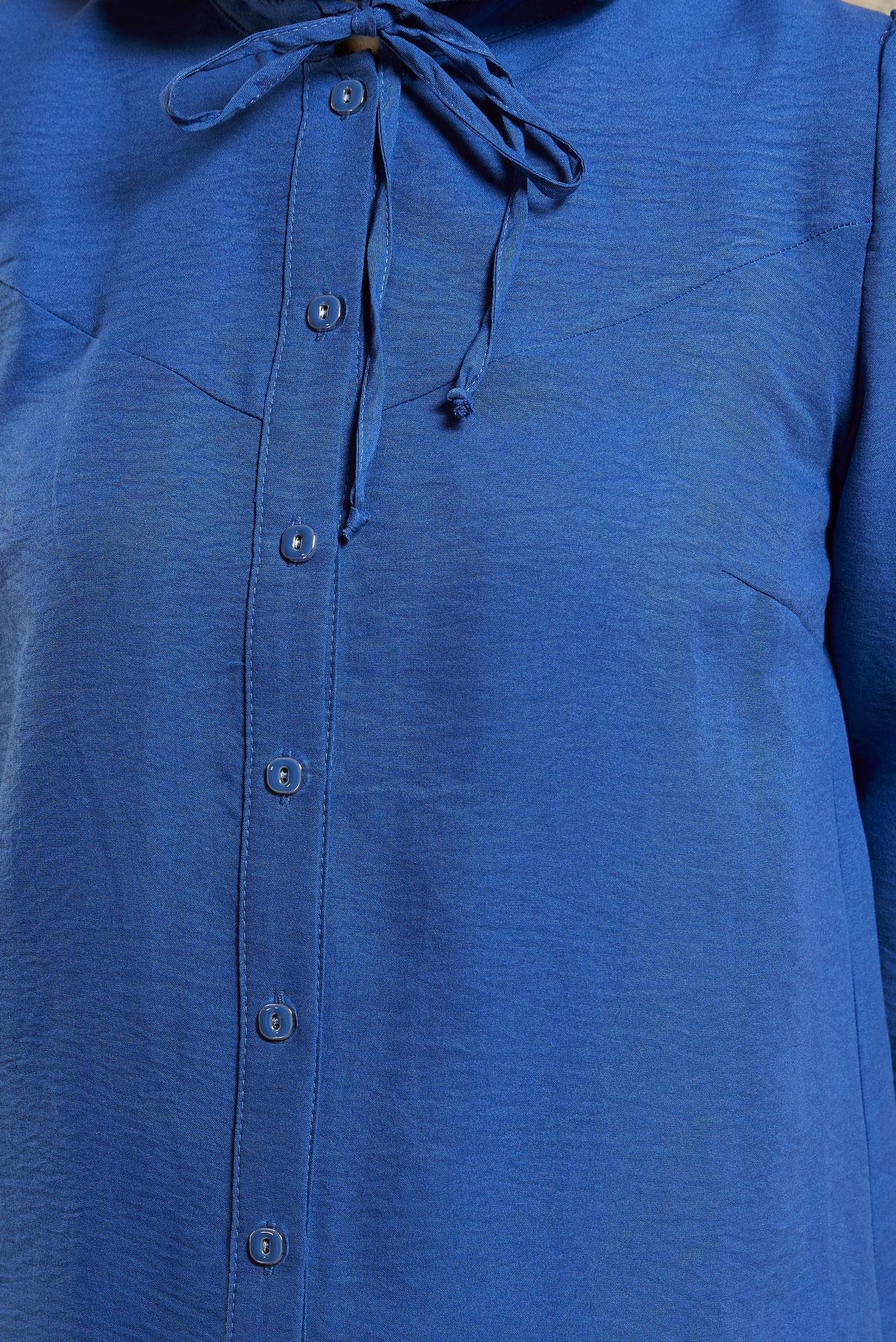 Tesettür giyim LACİVERT BAĞLAMALI YAKA BLUZ 44596