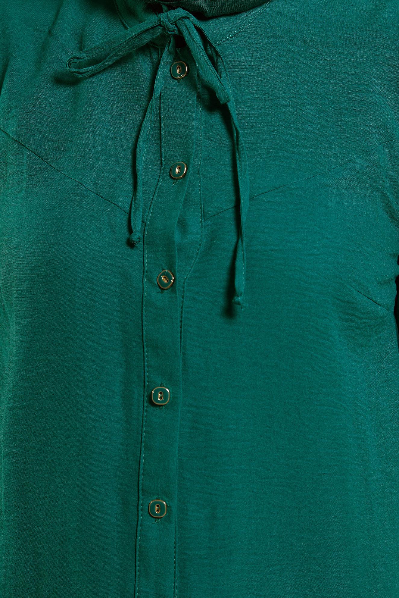 Tesettür giyim YEŞİL BAĞLAMALI YAKA BLUZ 44596