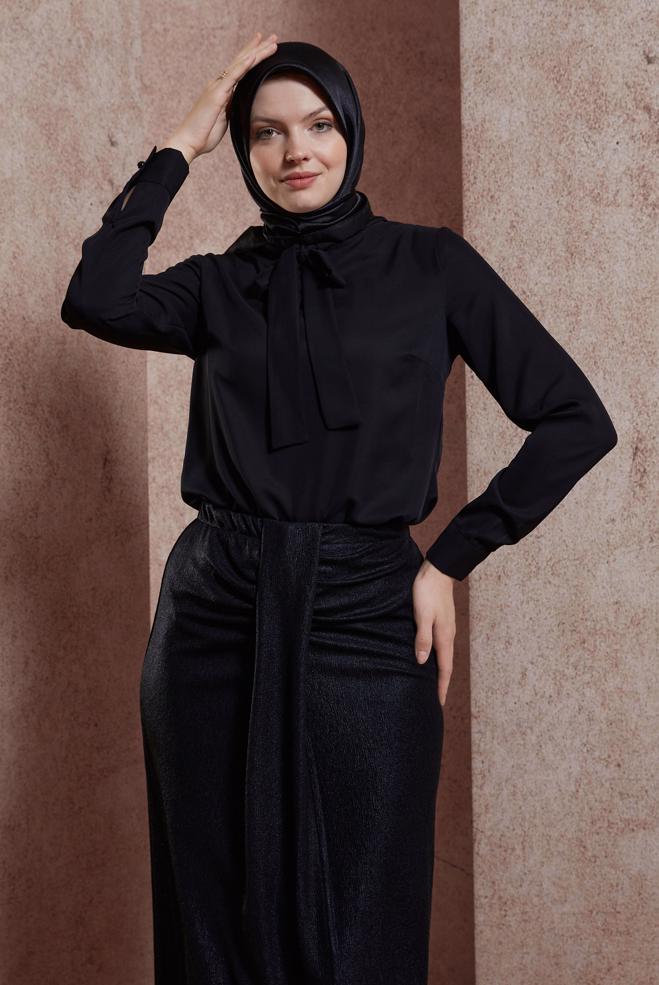 Tesettür giyim  BAĞLAMA DETAYLI BLUZ 44613 - ALVİNA