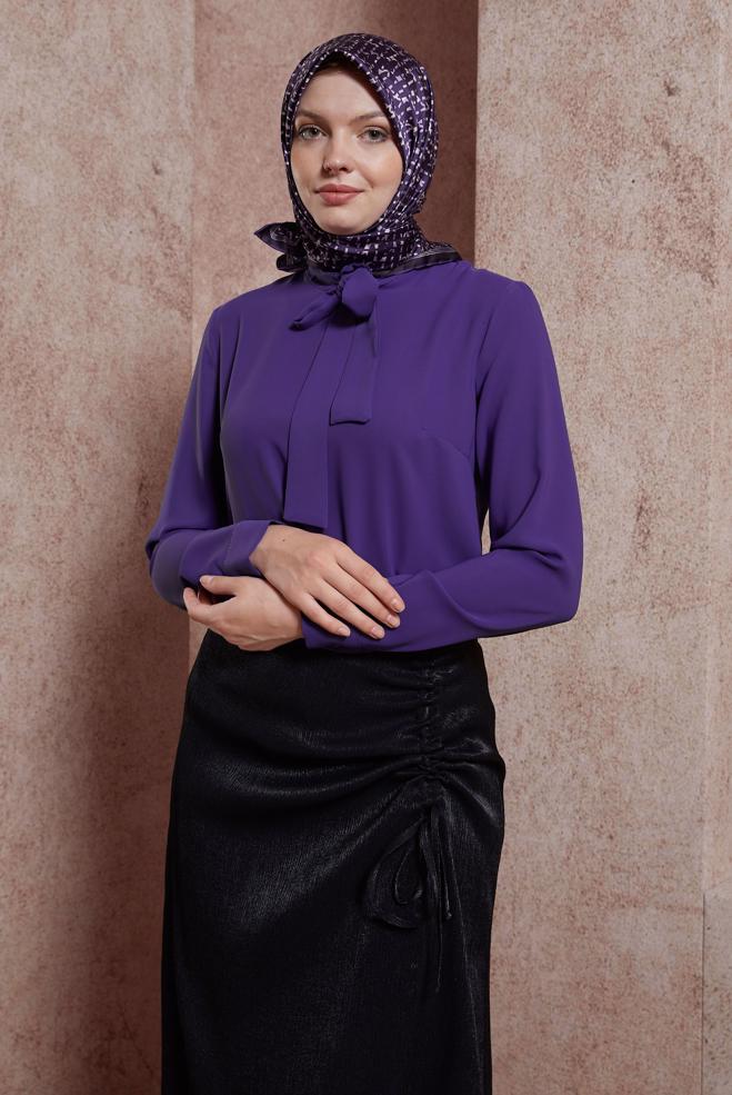 Tesettür giyim  BAĞLAMA DETAYLI BLUZ 44613 - ALVİNA