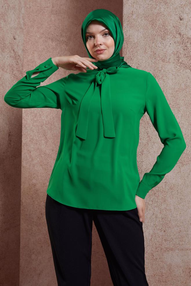 Tesettür giyim  BAĞLAMA DETAYLI BLUZ 44613 - ALVİNA