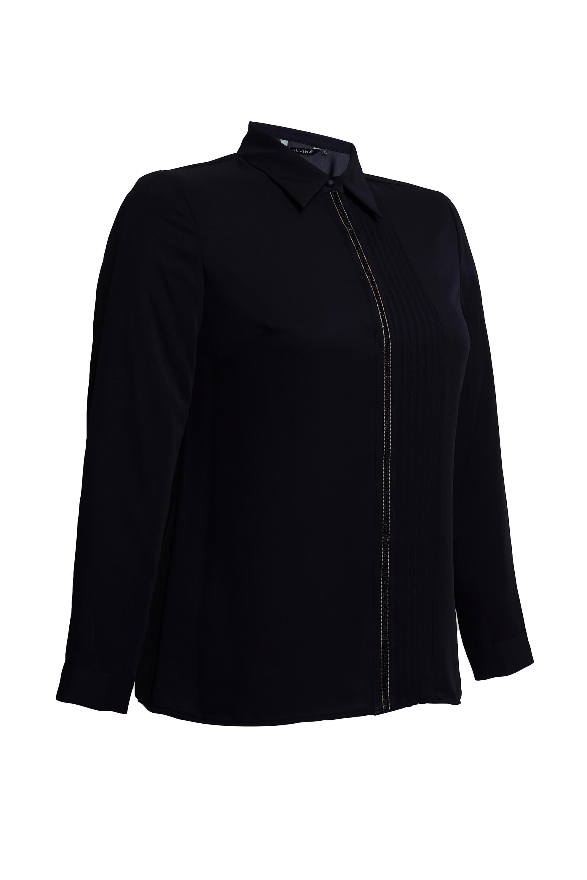 Tesettür giyim SİYAH ŞERİT DETAYLI GÖMLEK BLUZ 44614