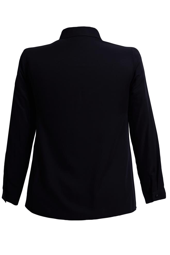 Vêtements hijab NOIR CHEMISE DÉTAILLÉE À RAYURES 44614 - ALVİNA