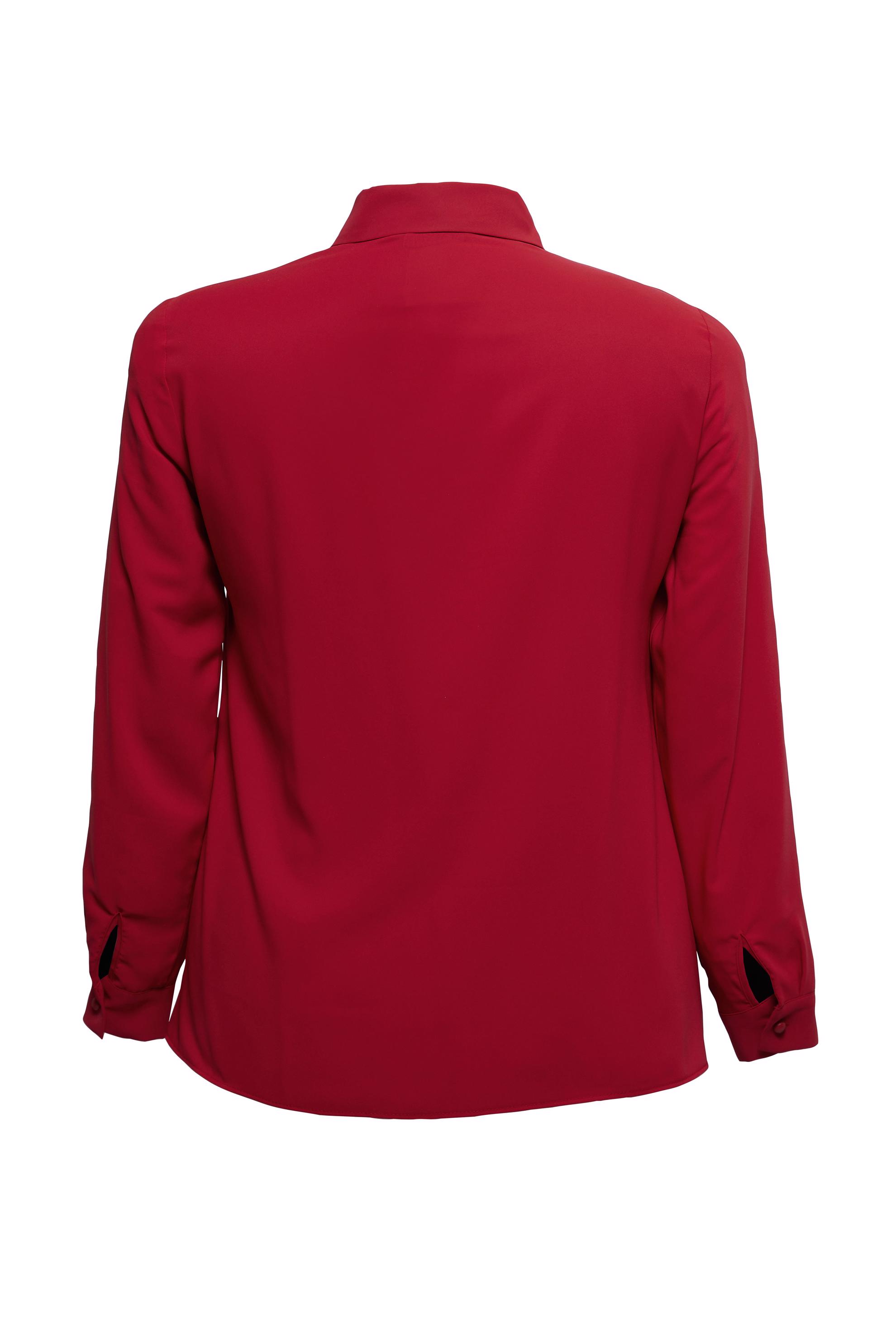 Tesettür giyim KIRMIZI ŞERİT DETAYLI GÖMLEK BLUZ 44614