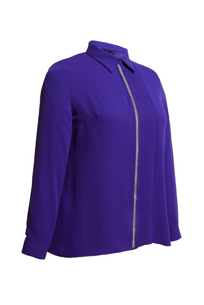 Vêtements hijab POURPRE CHEMISE DÉTAILLÉE À RAYURES 44614 - ALVİNA