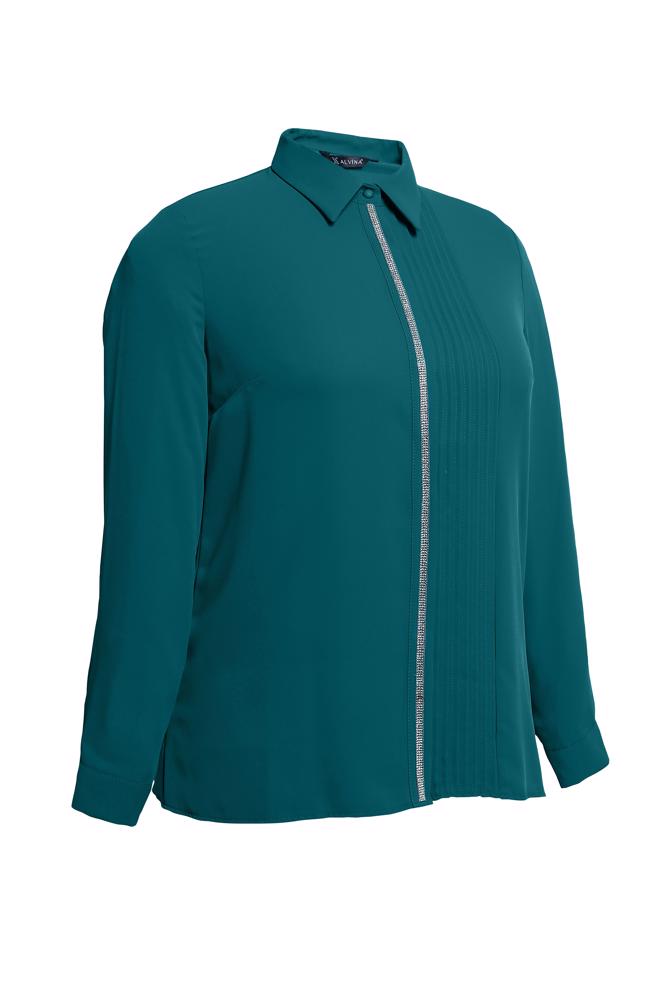 Vêtements hijab BLEU CHEMISE DÉTAILLÉE À RAYURES 44614 - ALVİNA