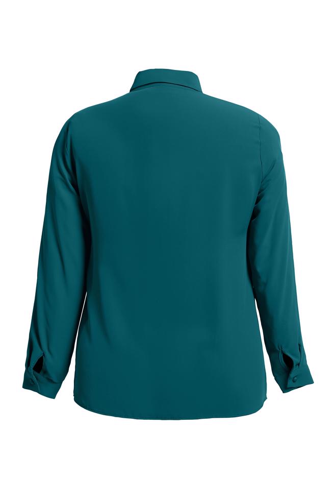 Vêtements hijab BLEU CHEMISE DÉTAILLÉE À RAYURES 44614 - ALVİNA