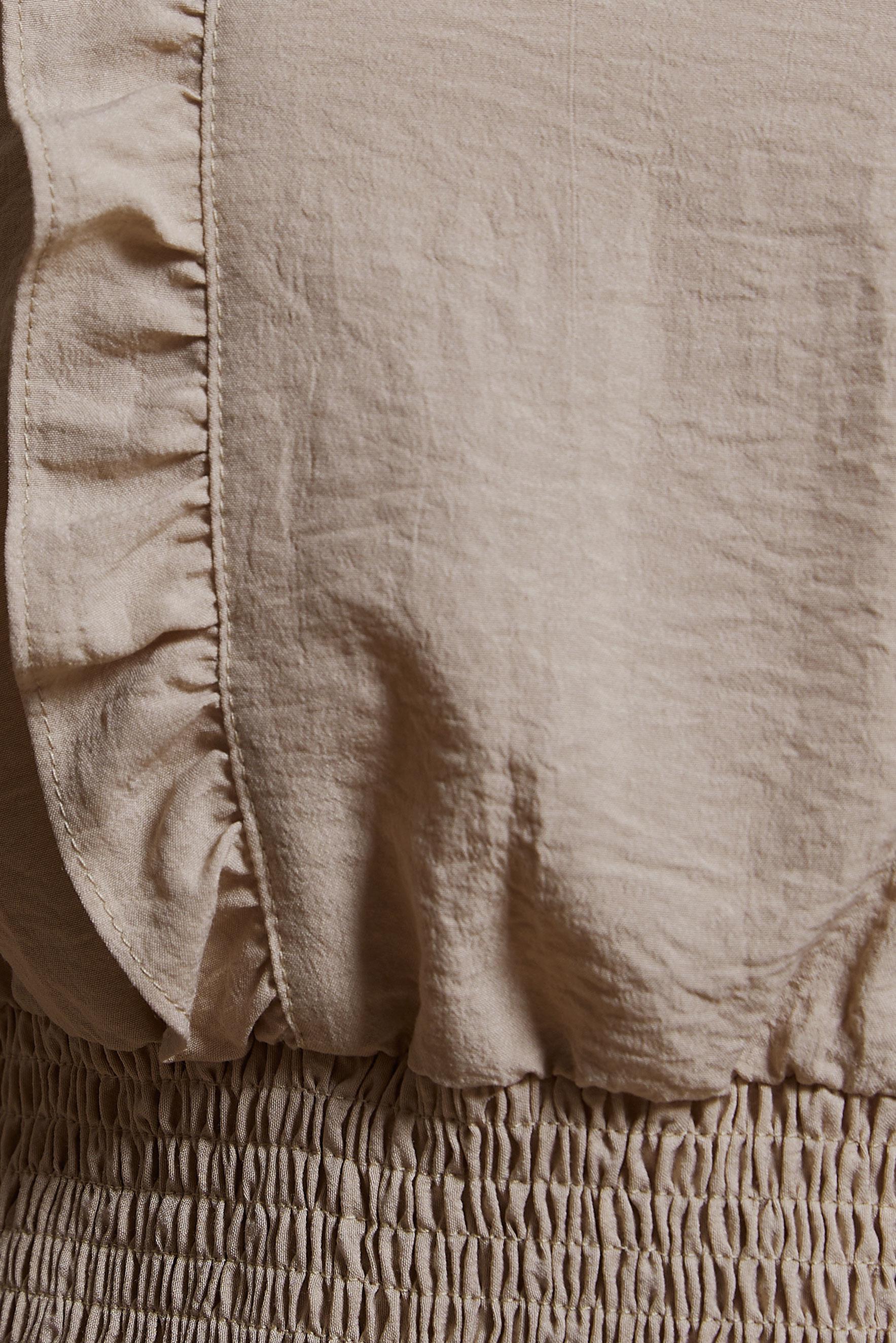 Tesettür giyim BEJ GİPELİ FIRFIR DETAYLI BLUZ 44616