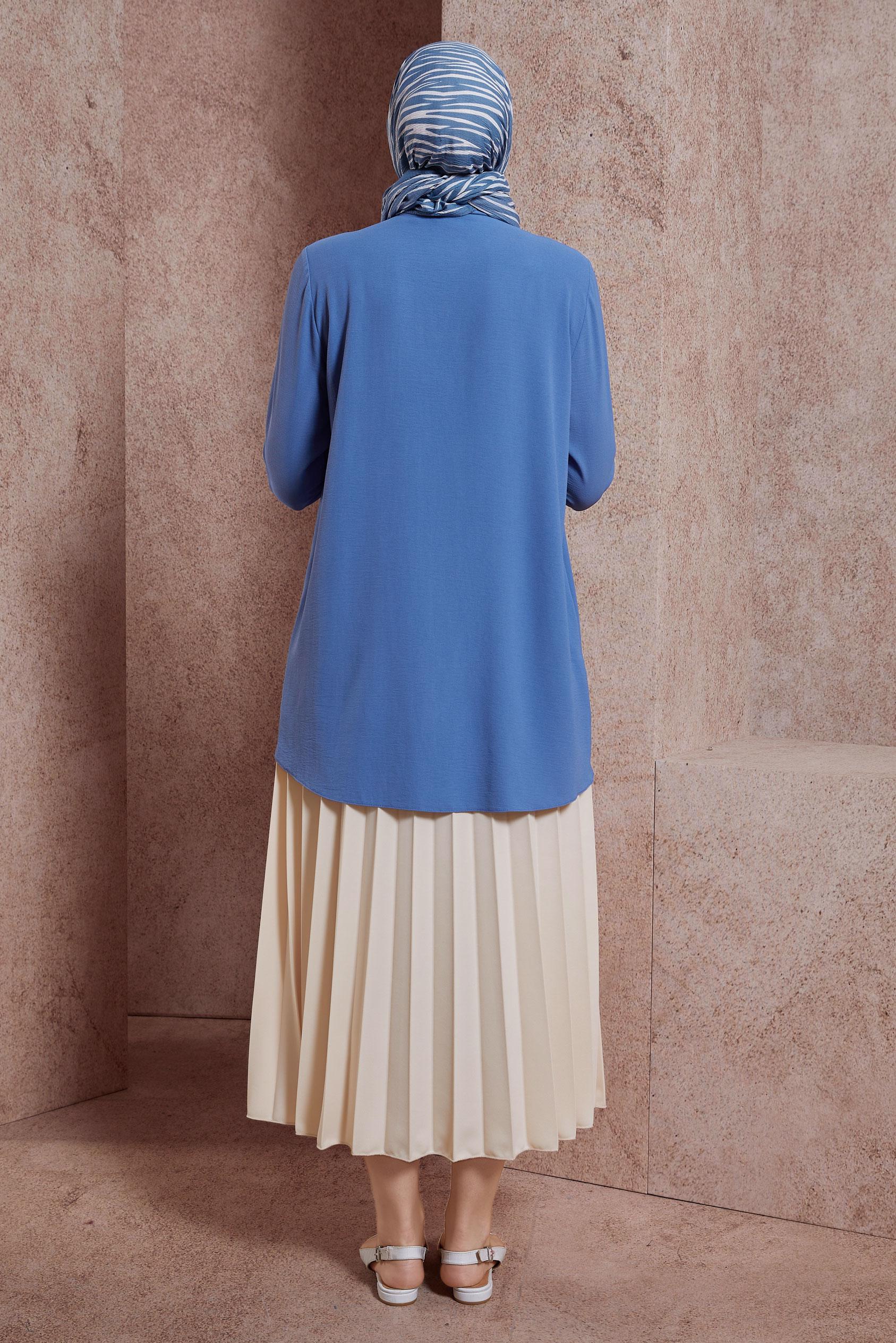 Tesettür giyim LACİVERT GÖMLEK BLUZ 44617