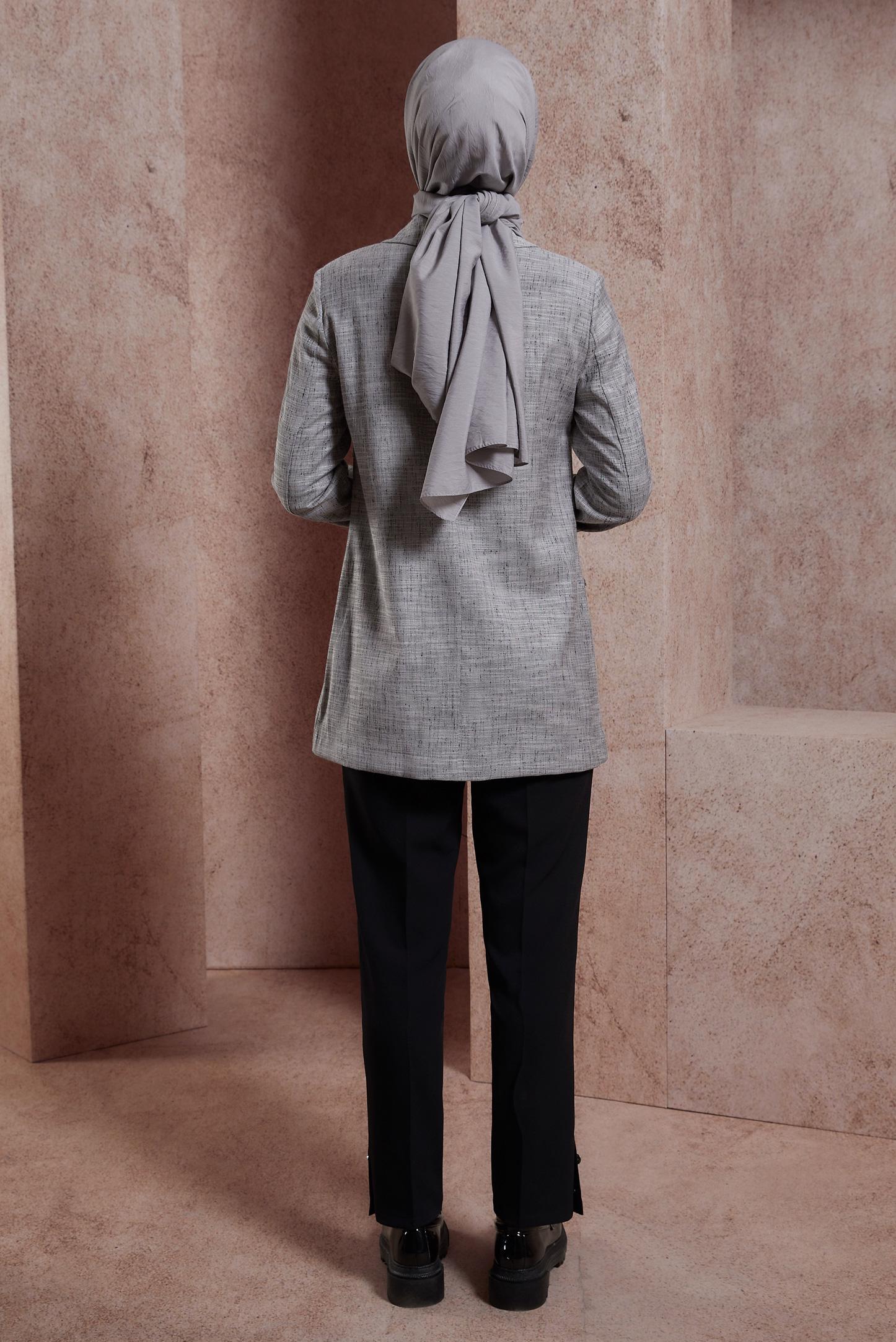 Vêtements hijab NOIR VESTE À DOUBLE BOUTONNAGE 44456