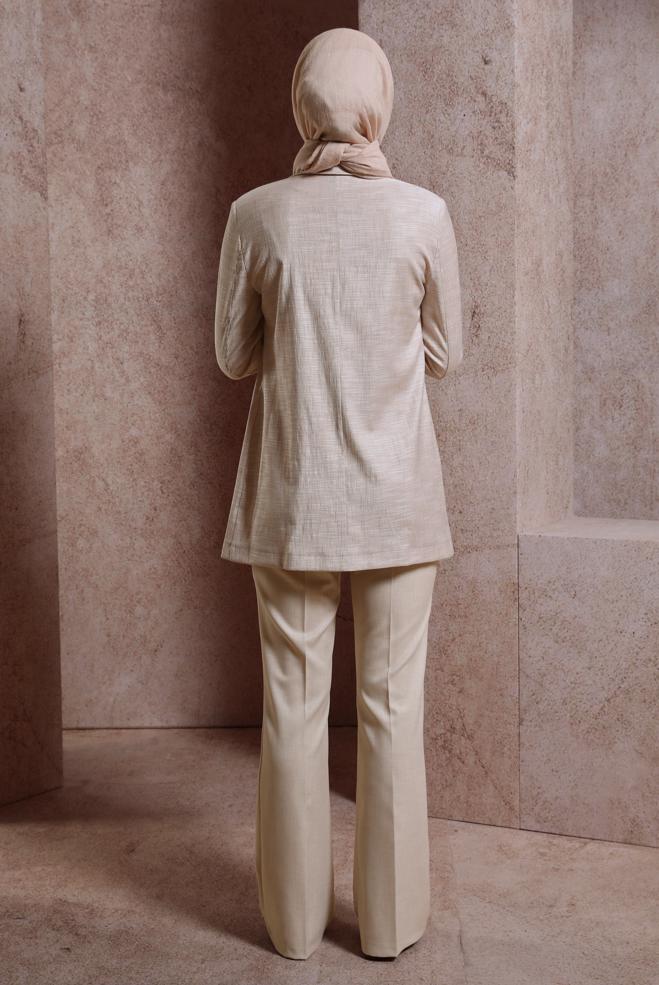 Hijab clothing BROWN DOUBLE BREASTED JACKET 44456 - ALVİNA