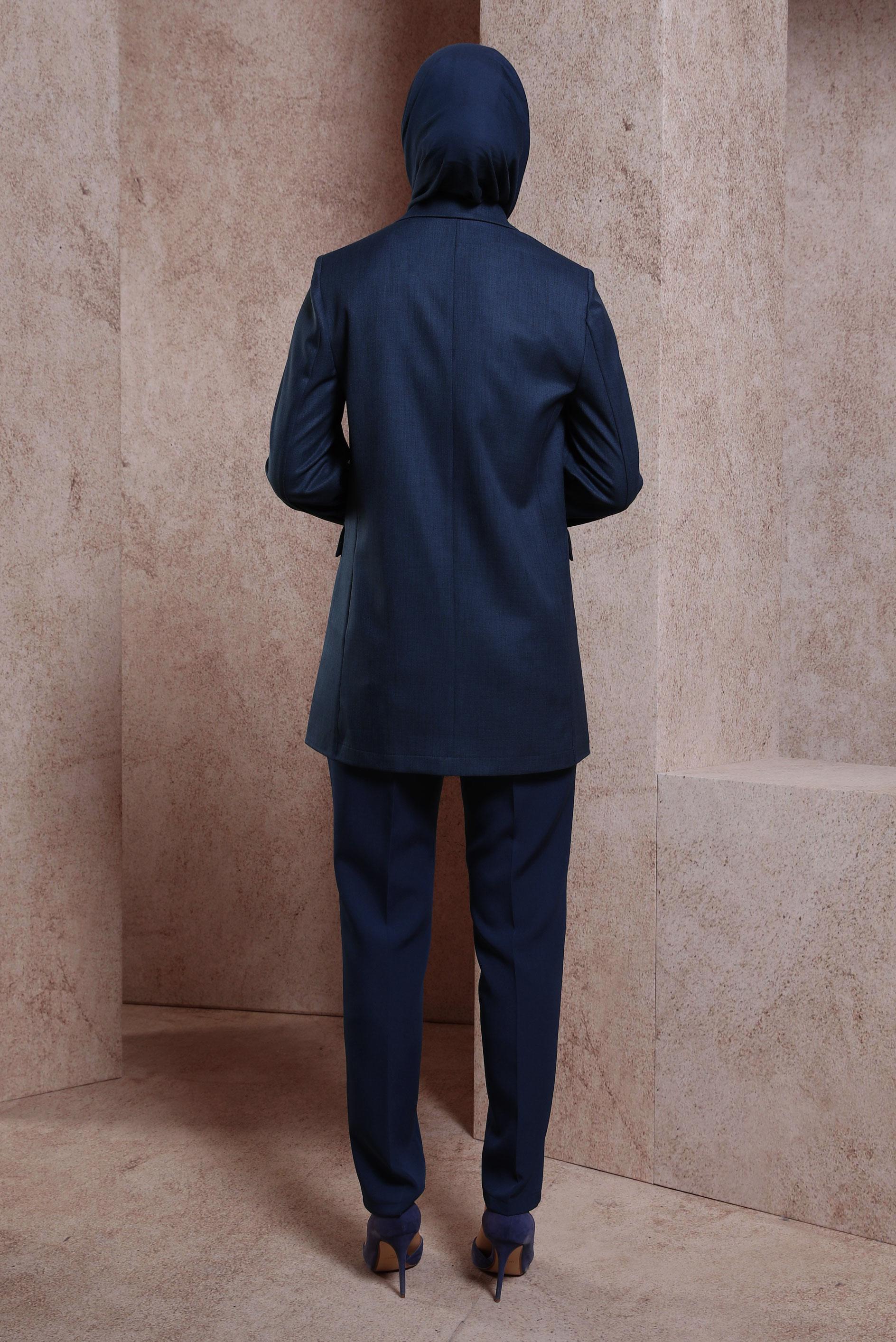 Vêtements hijab BLEU MARINE VESTE À DOUBLE BOUTONNAGE 44457