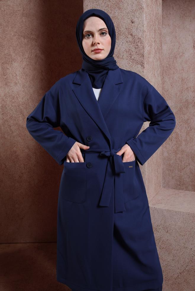 Tesettür giyim  KUŞAKLI GİY ÇIK 44458 - ALVİNA