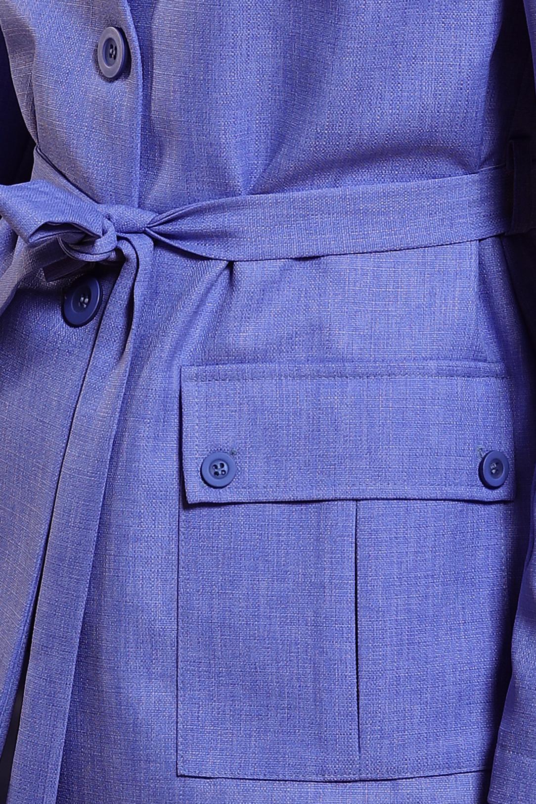 Tesettür giyim MAVİ KUŞAKLI CEKET 44459