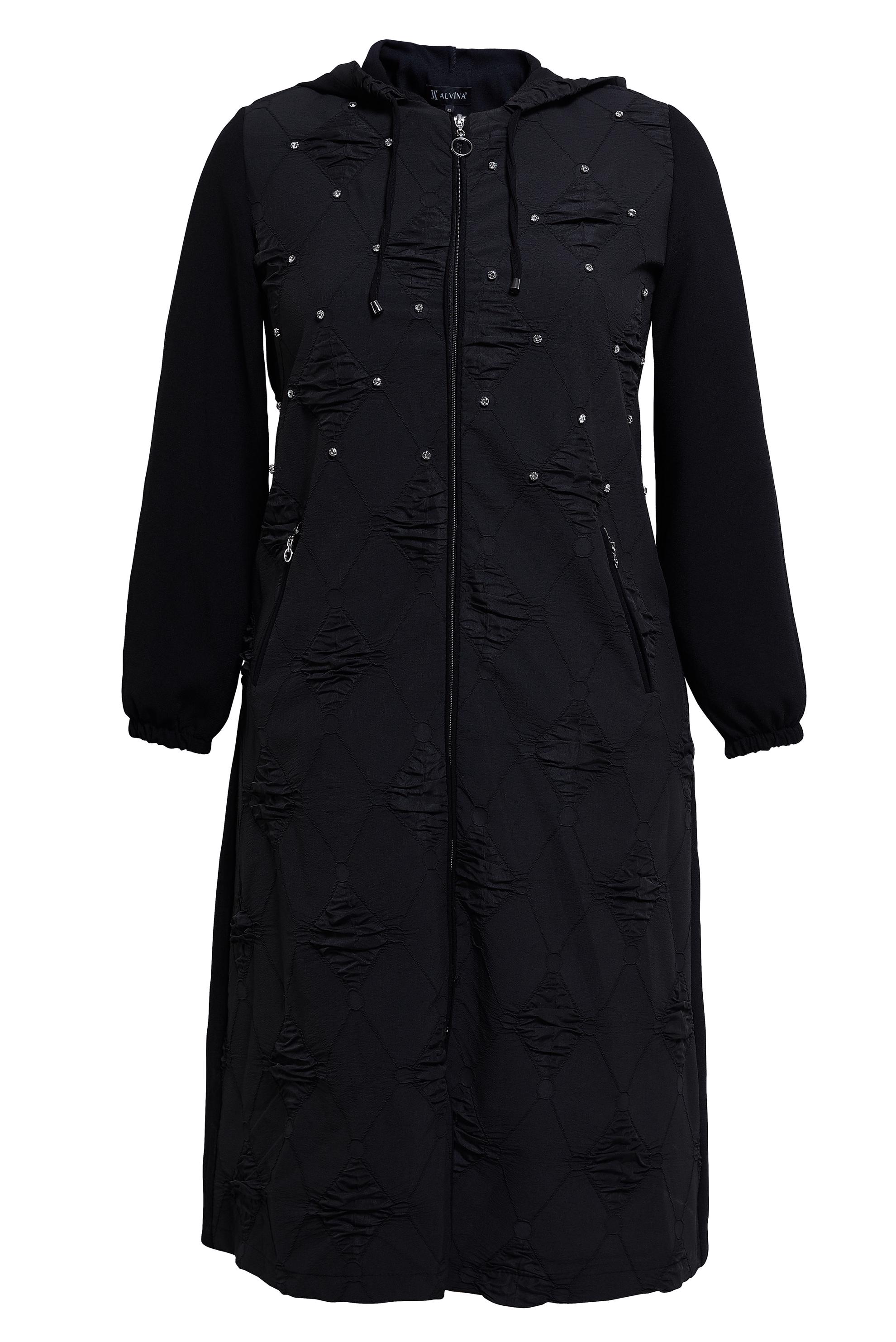 Tesettür giyim SİYAH KAPÜŞONLU BÜYÜK BEDEN GİY ÇIK 44526