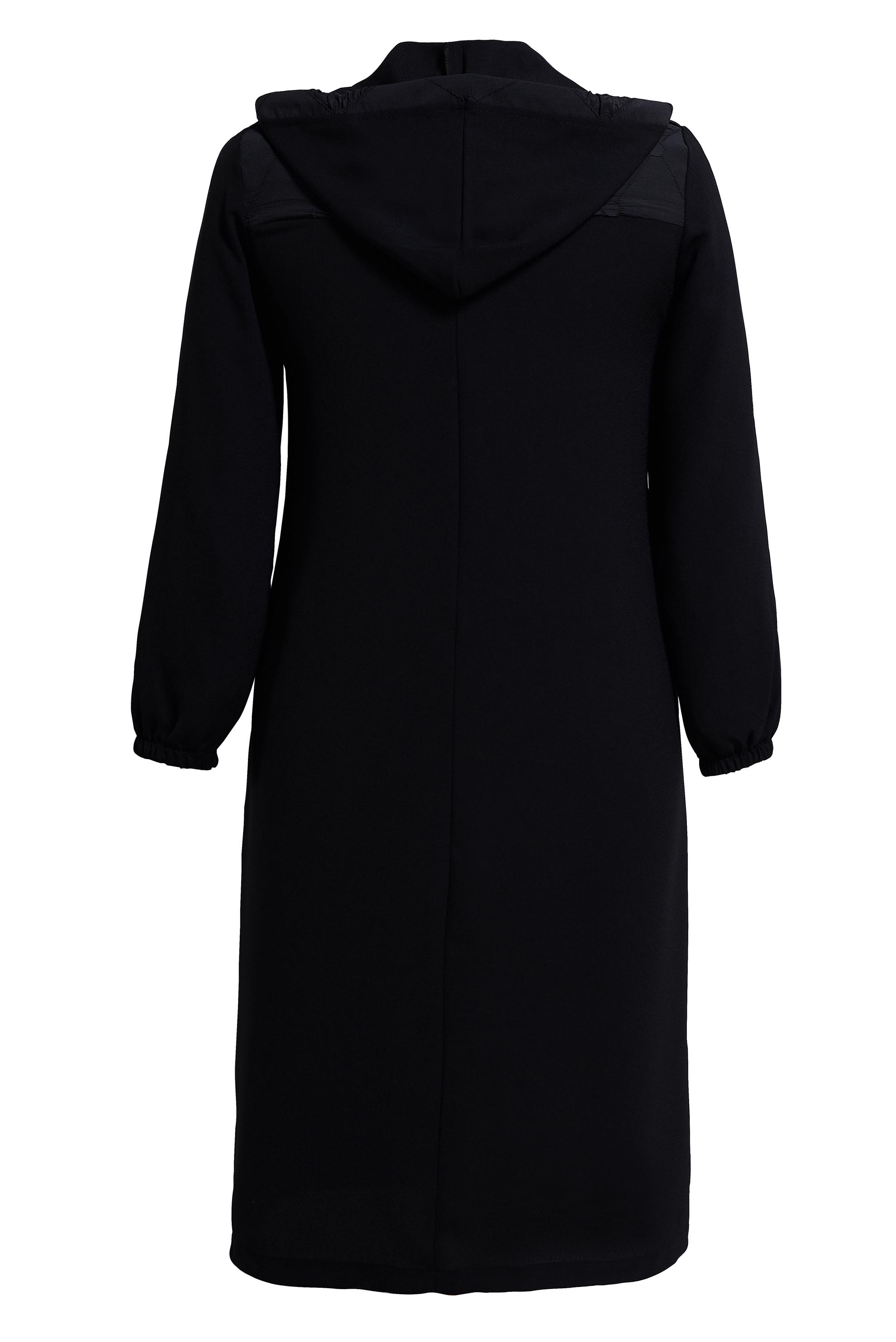 Tesettür giyim SİYAH KAPÜŞONLU BÜYÜK BEDEN GİY ÇIK 44526