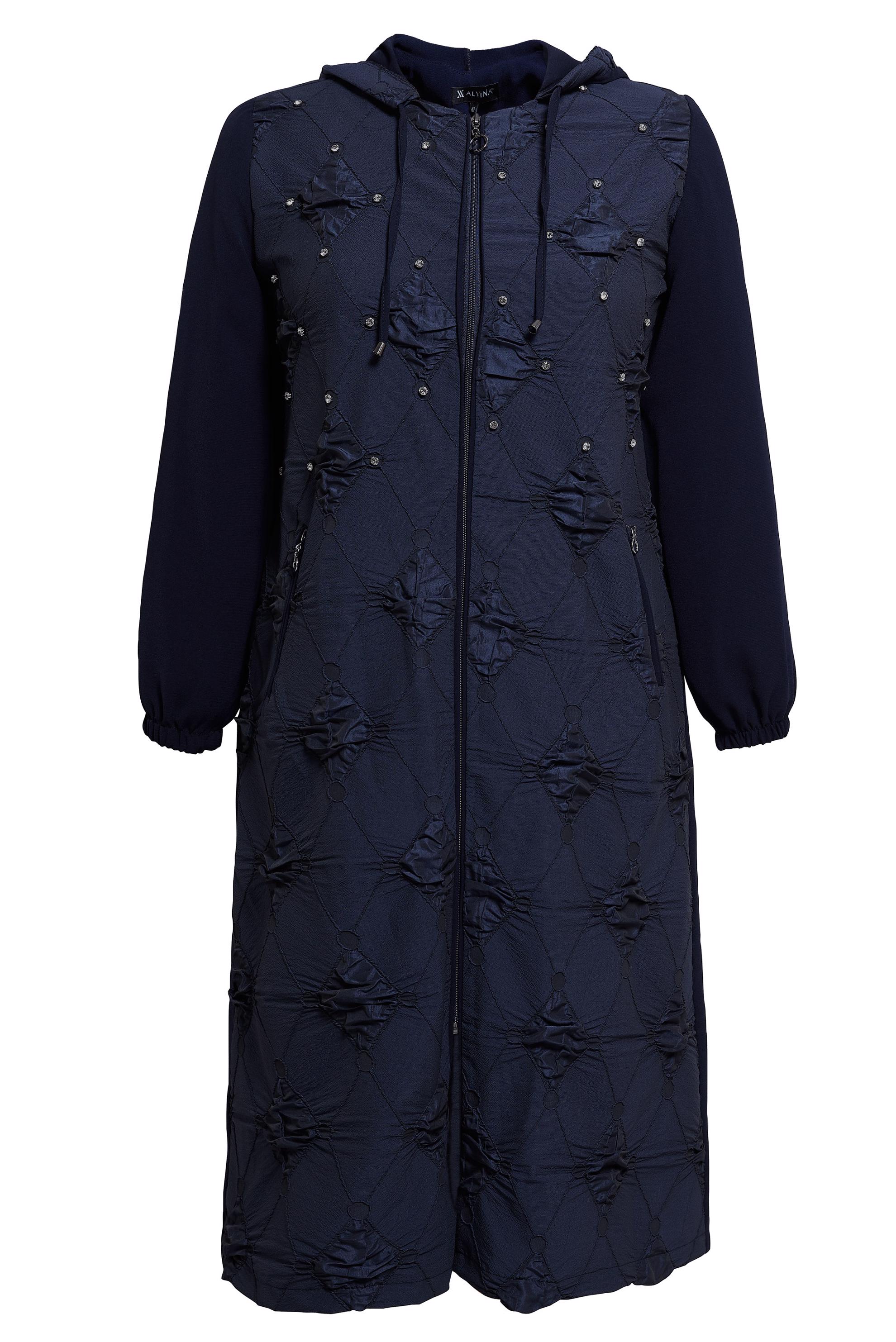 Tesettür giyim LACİVERT KAPÜŞONLU BÜYÜK BEDEN GİY ÇIK 44526