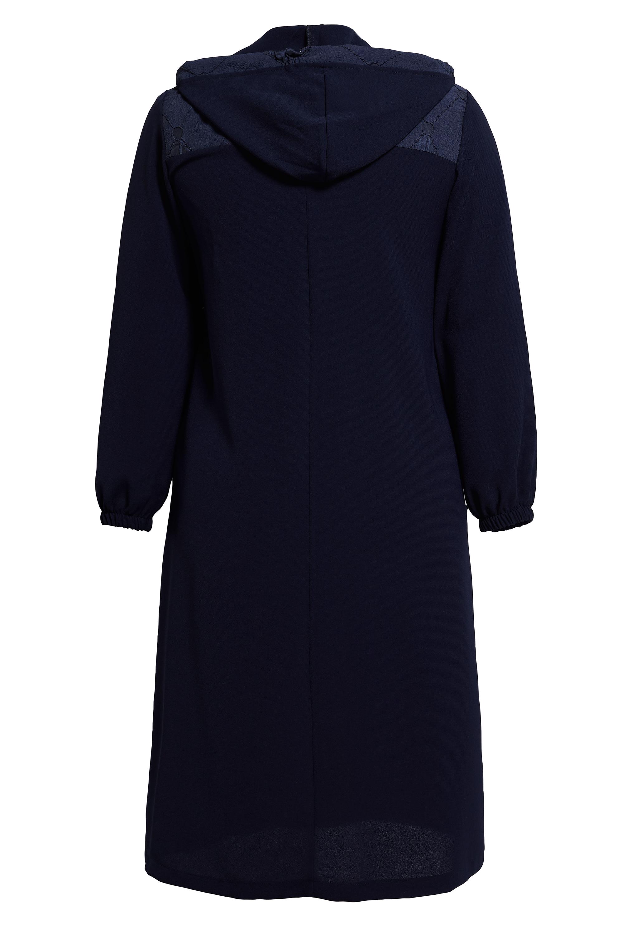 Tesettür giyim LACİVERT KAPÜŞONLU BÜYÜK BEDEN GİY ÇIK 44526