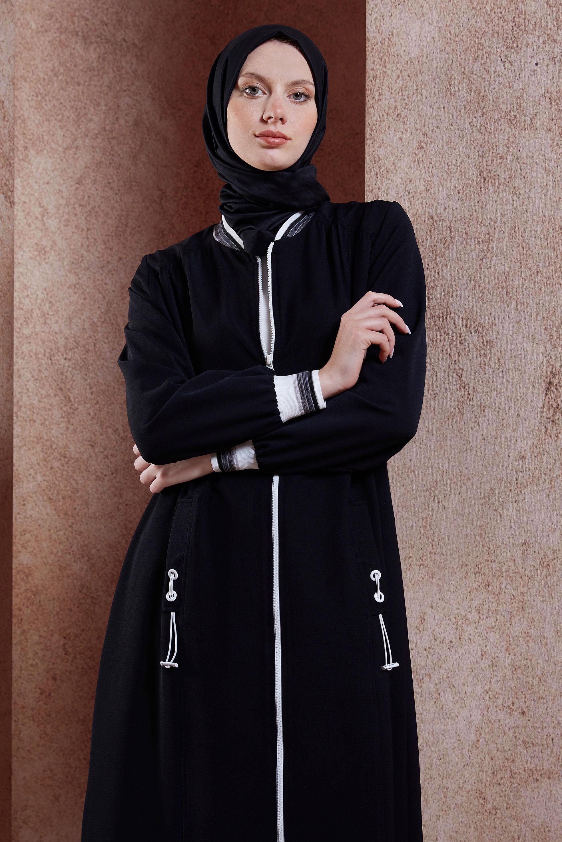 Tesettür giyim SİYAH FERMUARLI TESETTÜR GİY ÇIK 44532