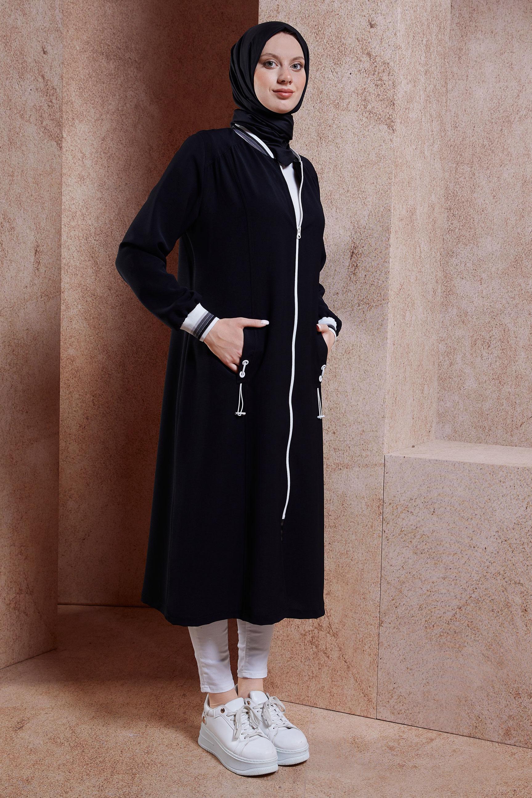 Tesettür giyim SİYAH FERMUARLI TESETTÜR GİY ÇIK 44532