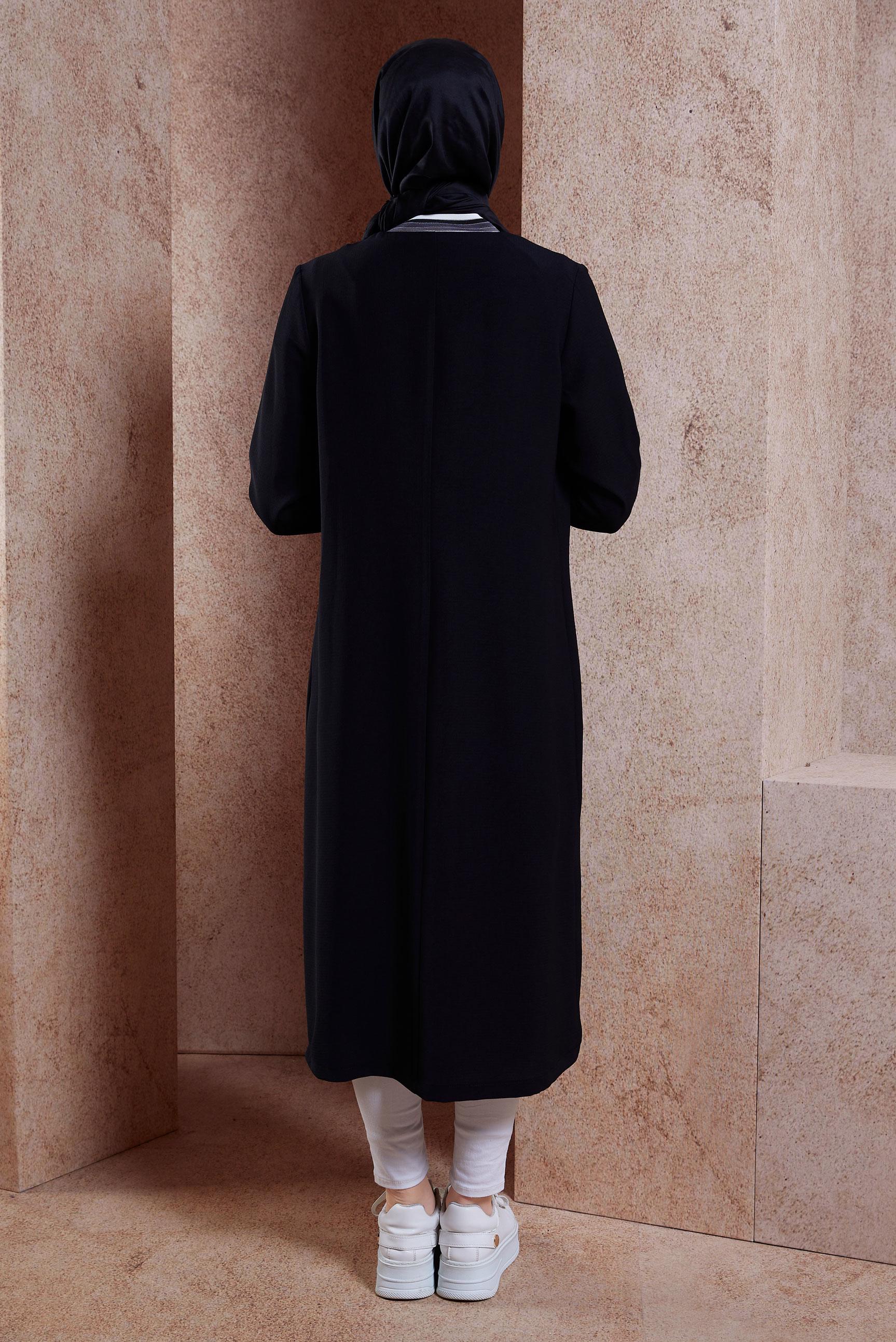 Tesettür giyim SİYAH FERMUARLI TESETTÜR GİY ÇIK 44532