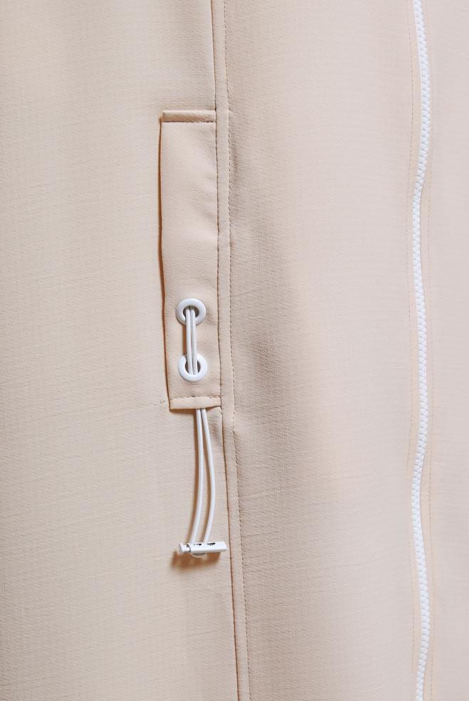 Hijab clothing BEIGE ZIPPERED MODEST TOPCOAT 44532 - ALVİNA