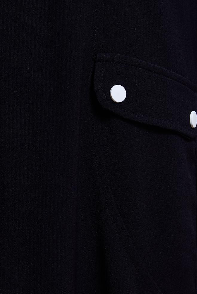Hijab clothing BLACK ZIPPERED MODEST TOPCOAT 44533 - ALVİNA