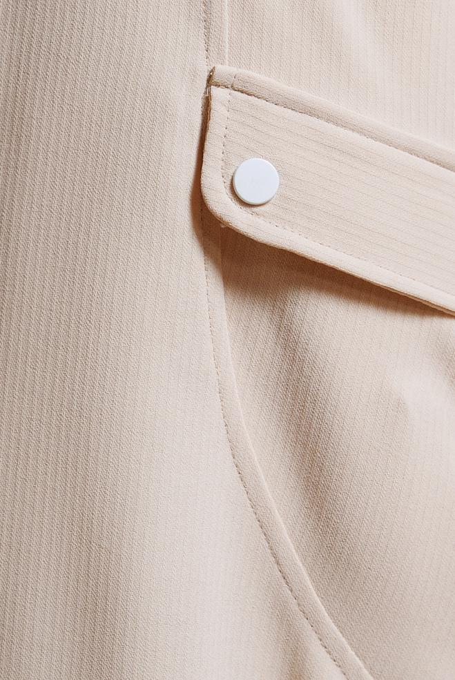 Hijab clothing BEIGE ZIPPERED MODEST TOPCOAT 44533 - ALVİNA