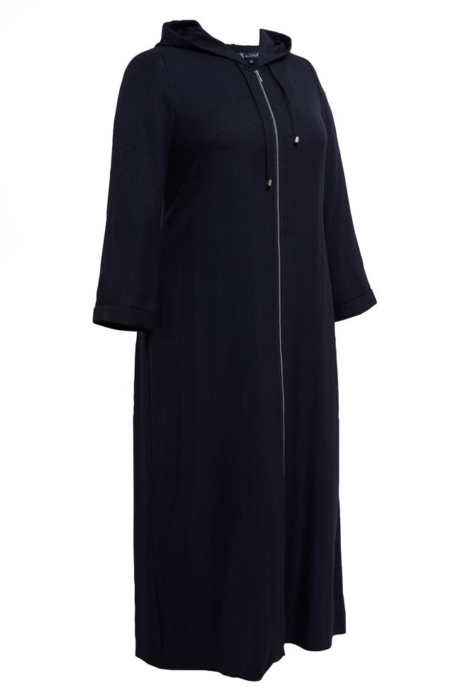 Vêtements hijab NOIR VESTE À CAPUCHE GRANDE TAILLE 44584 - ALVİNA