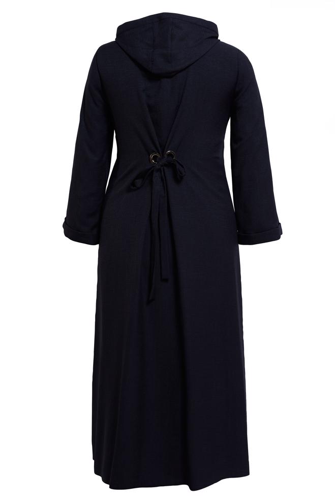 Vêtements hijab NOIR VESTE À CAPUCHE GRANDE TAILLE 44584 - ALVİNA