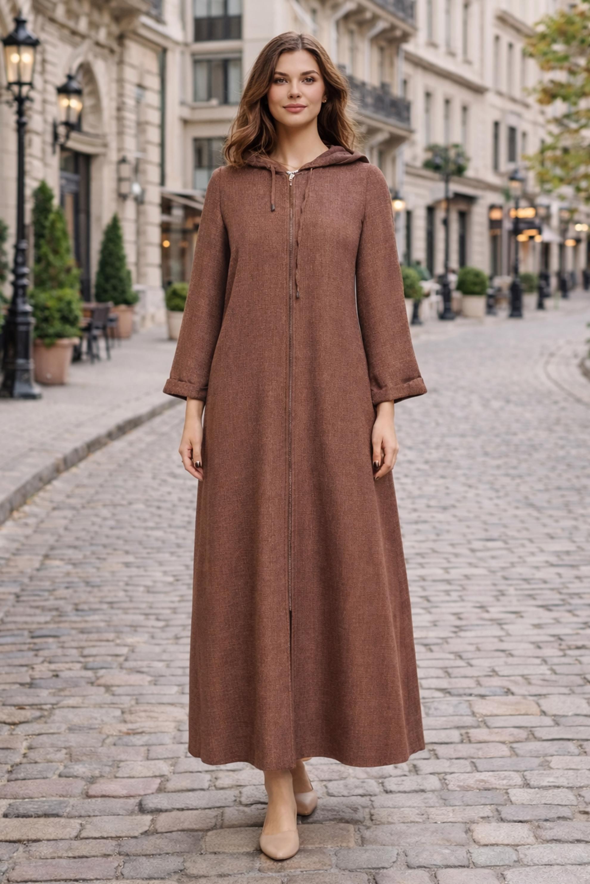 Hijab clothing TABA PLUS SIZE HOODED JACKET 44584