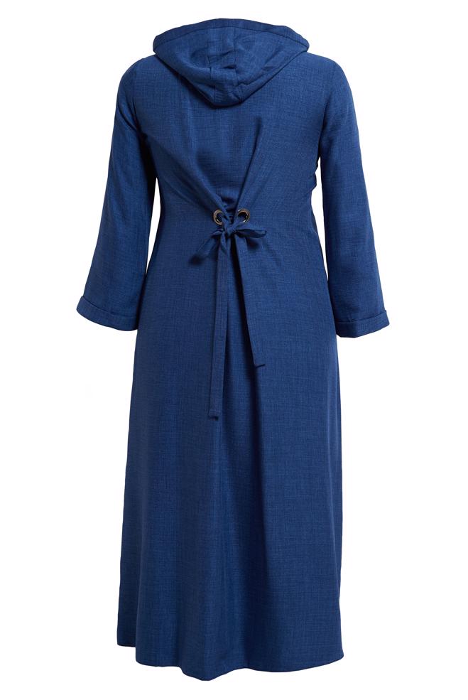 Vêtements hijab BLEU MARINE VESTE À CAPUCHE GRANDE TAILLE 44584 - ALVİNA