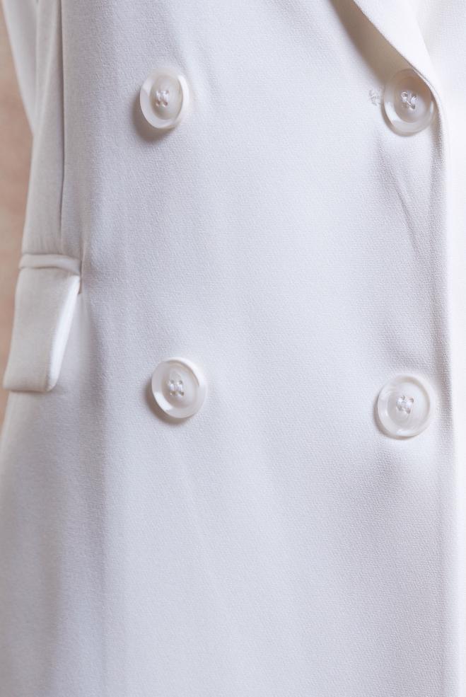 Hijab clothing WHITE DOUBLE BREASTED BLAZER JACKET 44648 - ALVİNA