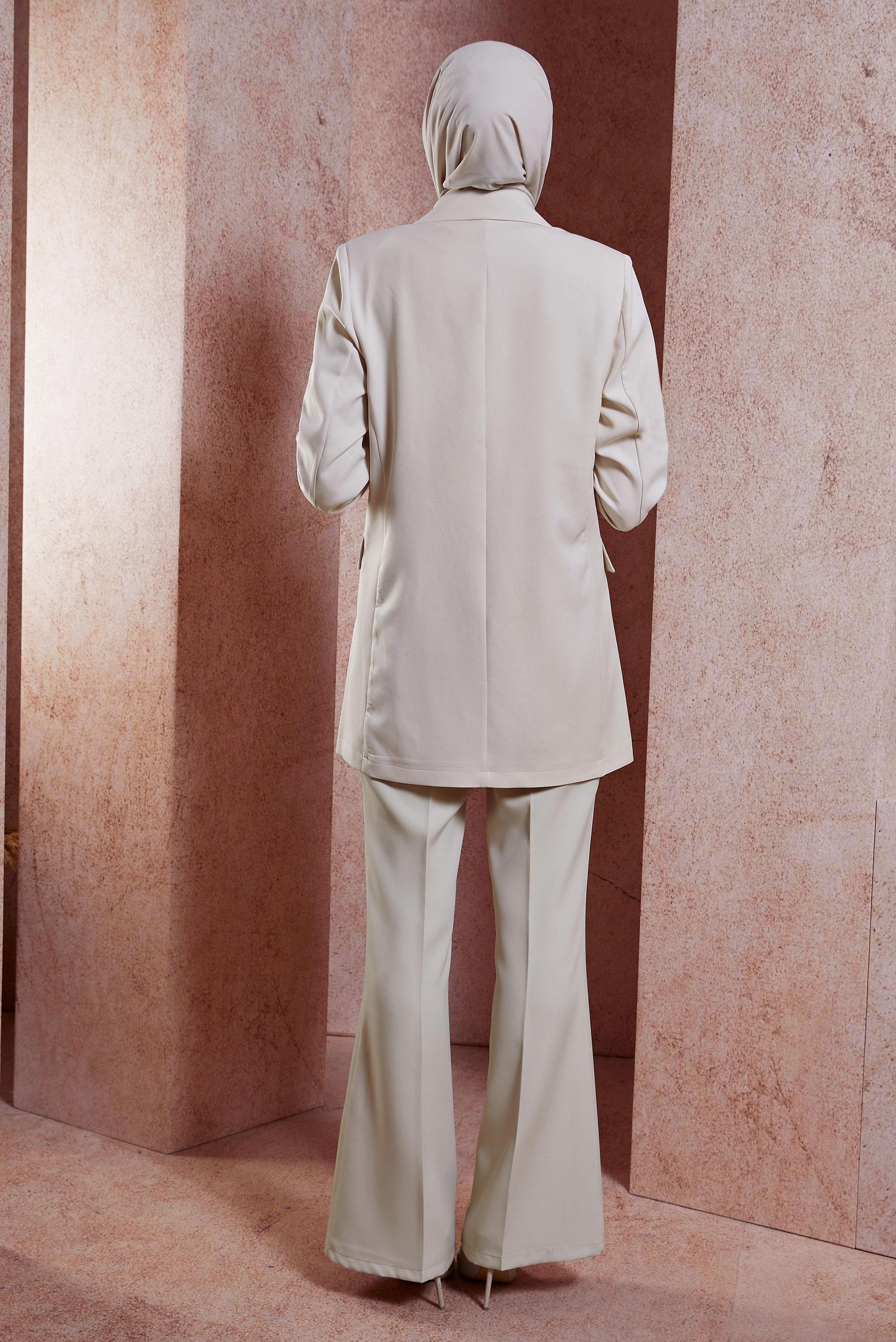 Vêtements hijab ÉCRUE VESTE BLAZER À DOUBLE BOUTONNAGE 44648