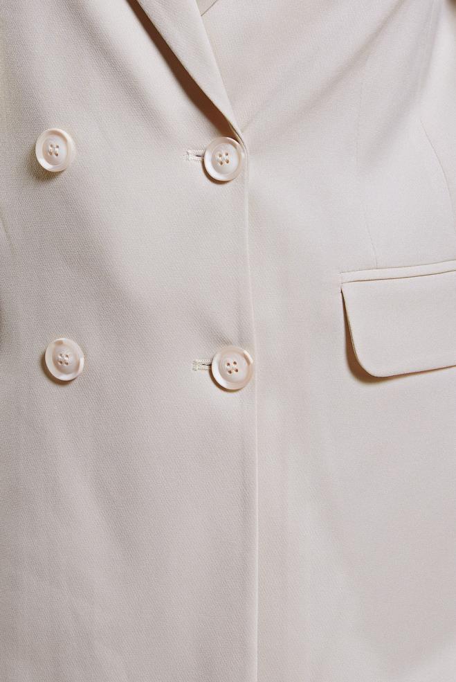 Hijab clothing ECRU DOUBLE BREASTED BLAZER JACKET 44648 - ALVİNA