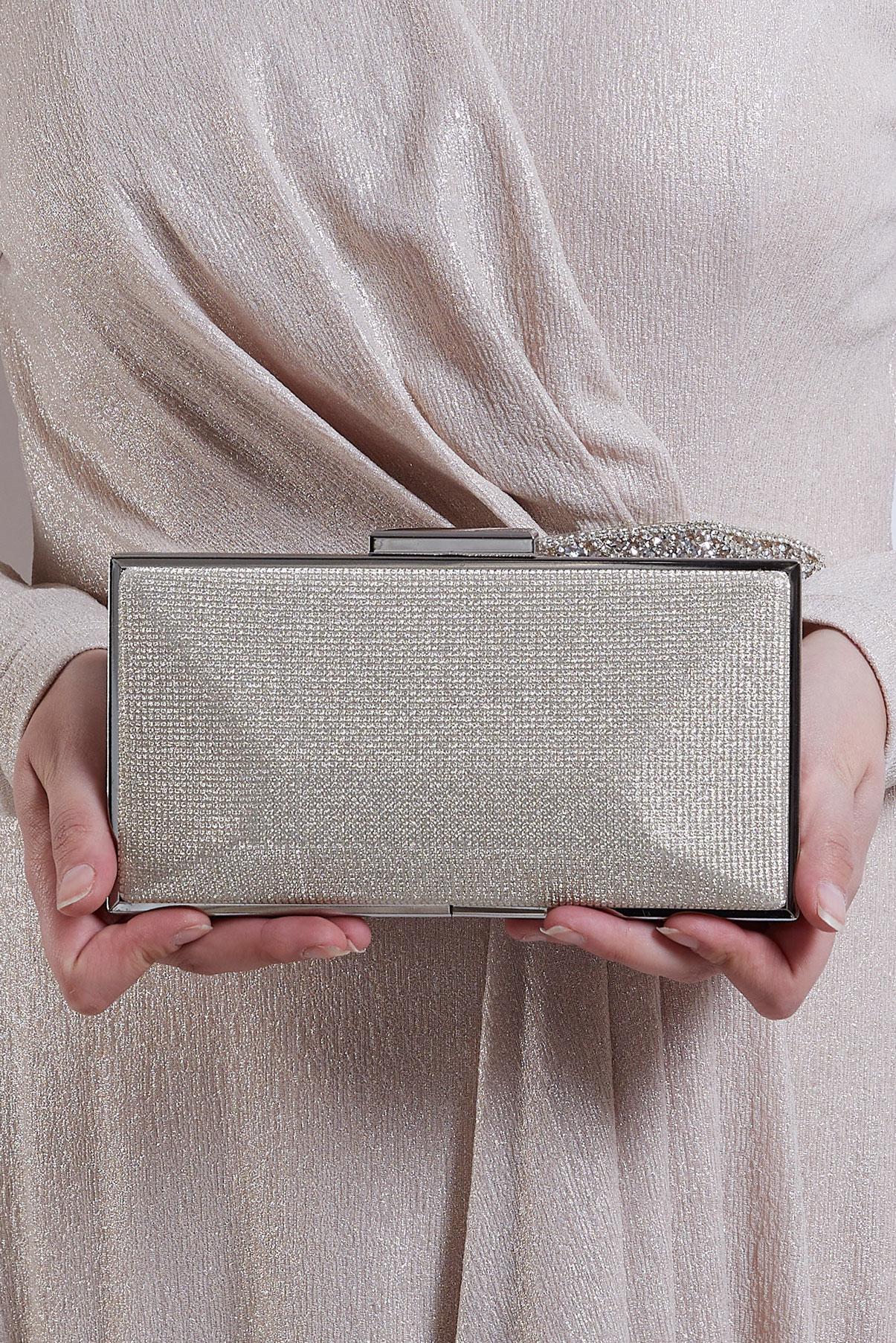 Tesettür giyim ALTIN ALVİNA ABİYE ÇANTA 1056