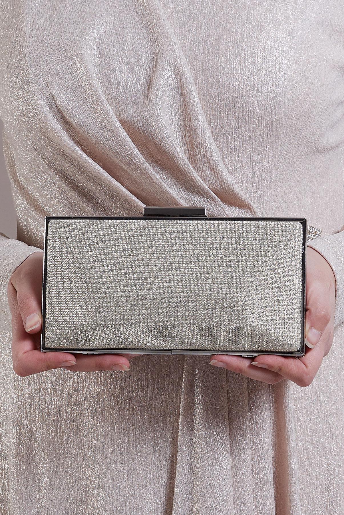 Tesettür giyim ALTIN ALVİNA ABİYE ÇANTA 1056