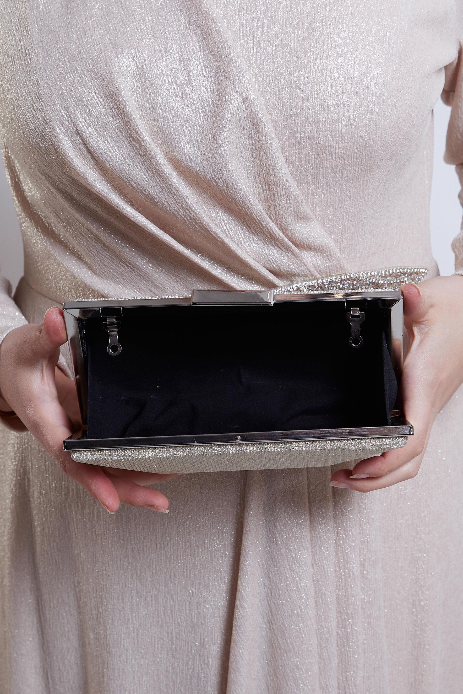 Tesettür giyim ALTIN ALVİNA ABİYE ÇANTA 1056