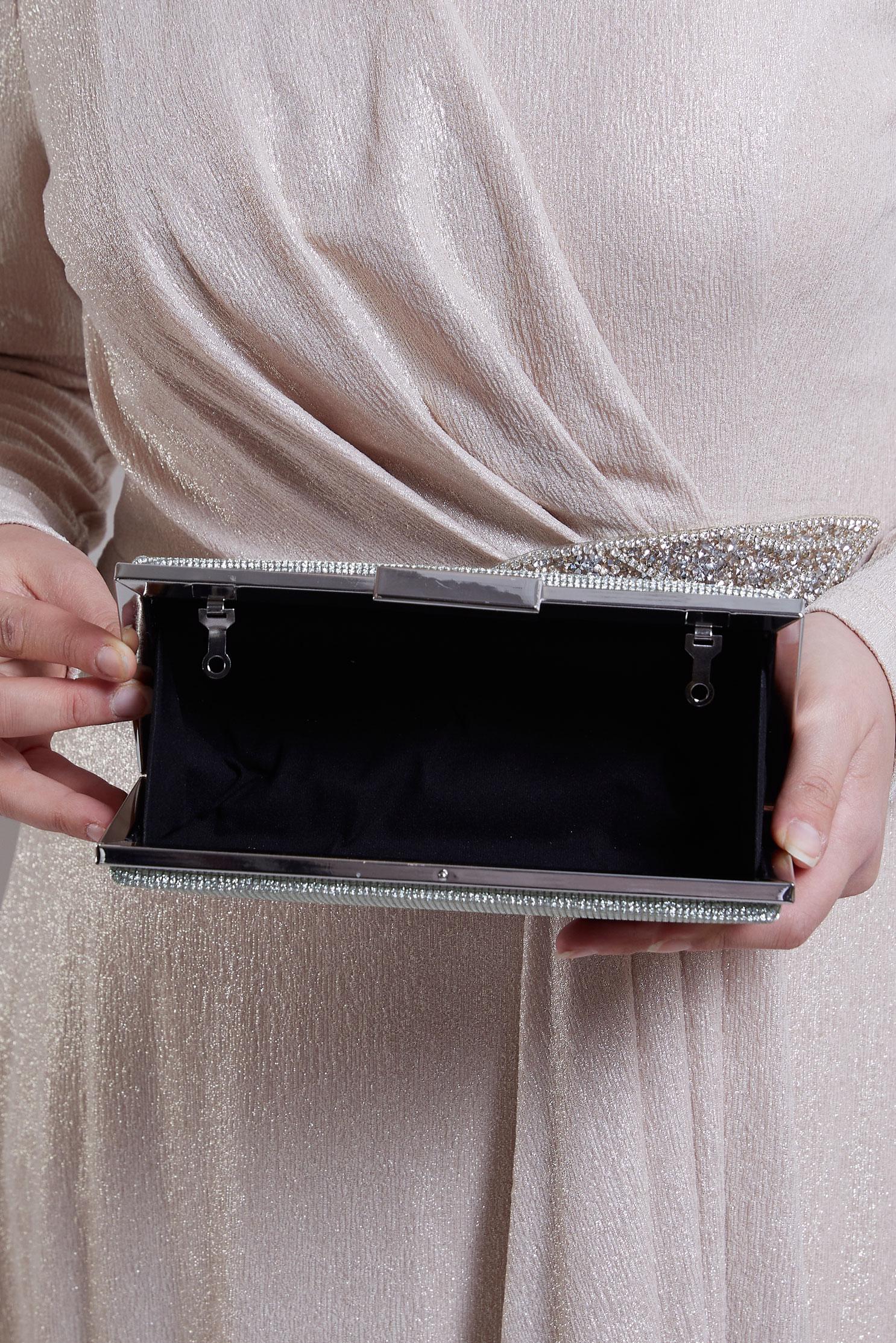 Tesettür giyim BEJ ALVİNA ABİYE ÇANTA 1056