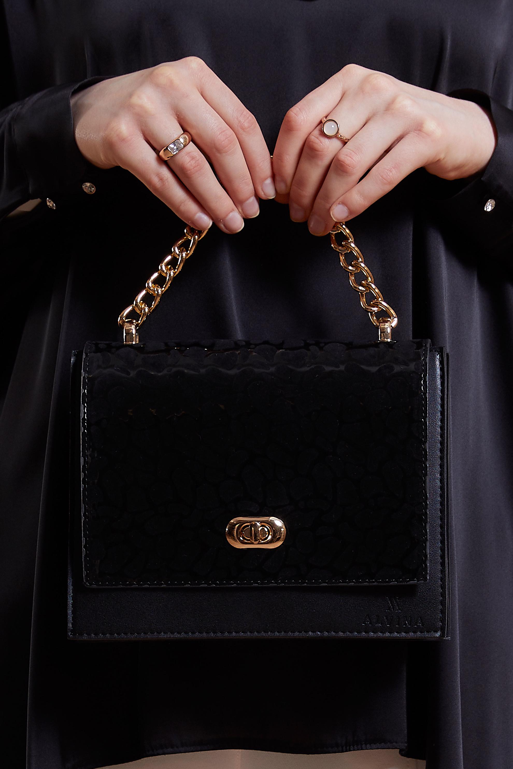 Tesettür giyim SİYAH ALVİNA ÇANTA 132