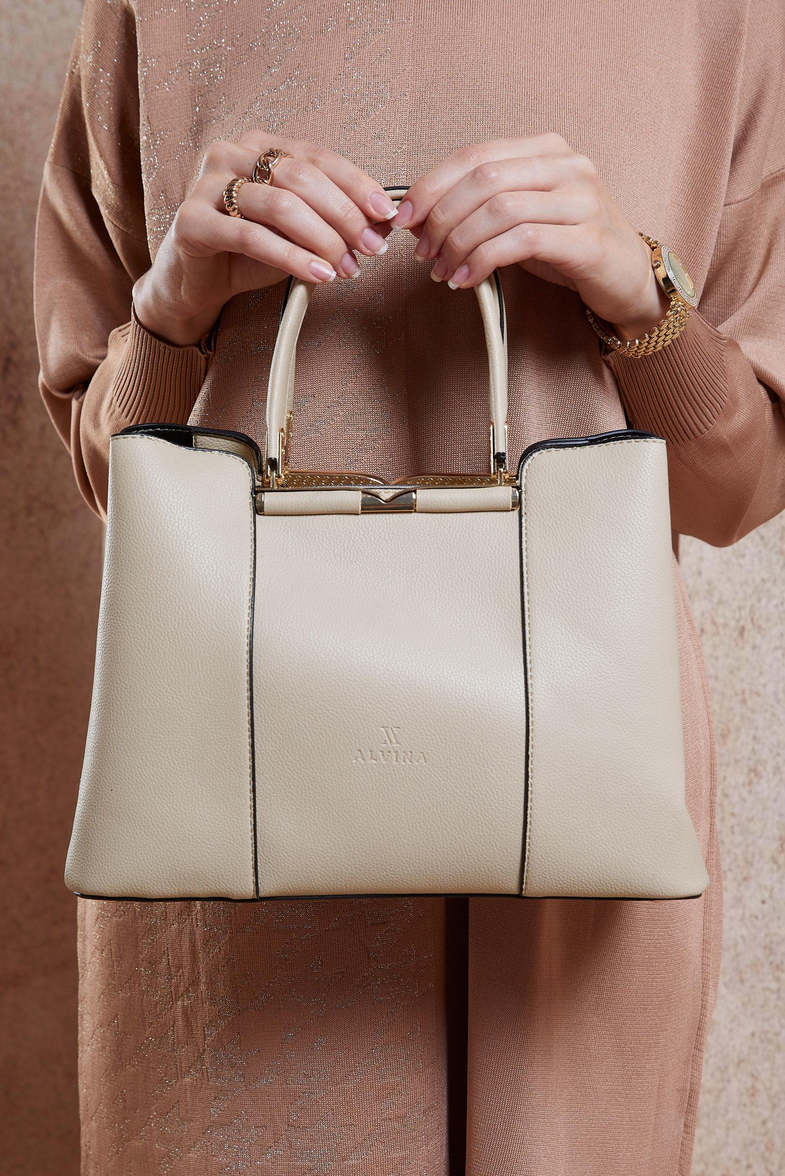 Tesettür giyim VİZON ALVİNA ÇANTA 2024