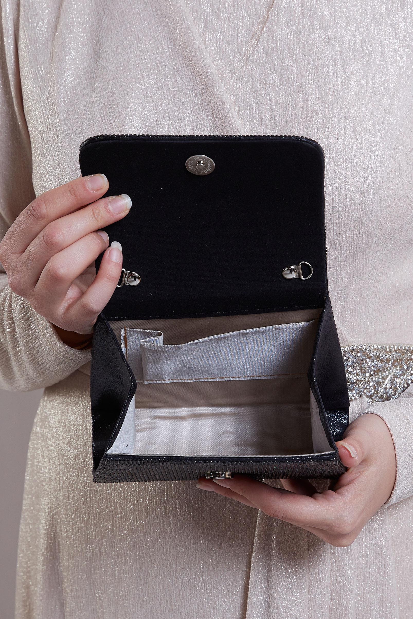 Tesettür giyim SİYAH ALVİNA ABİYE ÇANTA 415