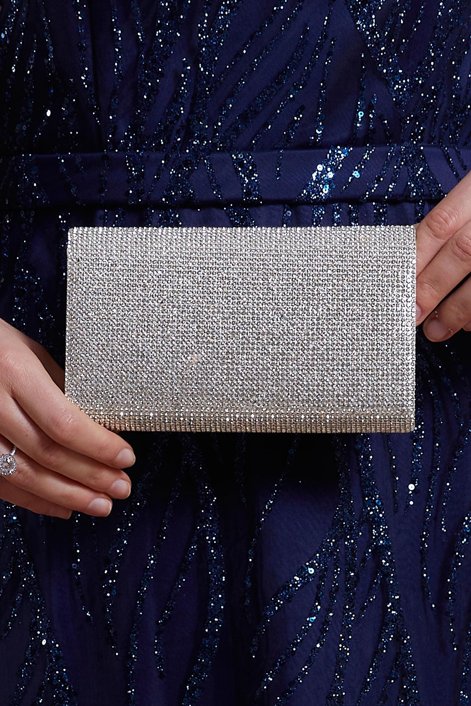 Tesettür giyim GÜMÜŞ ALVİNA ABİYE ÇANTA 450