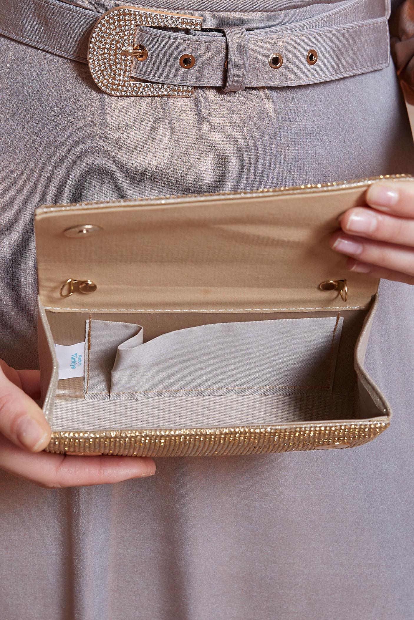 Tesettür giyim ALTIN ALVİNA ABİYE ÇANTA 450