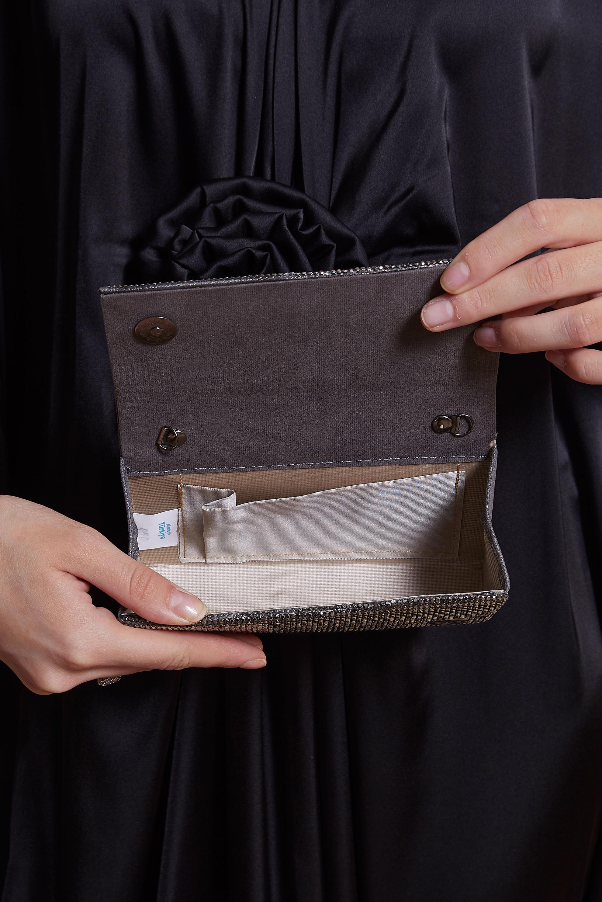 Tesettür giyim BEJ ALVİNA ABİYE ÇANTA 450