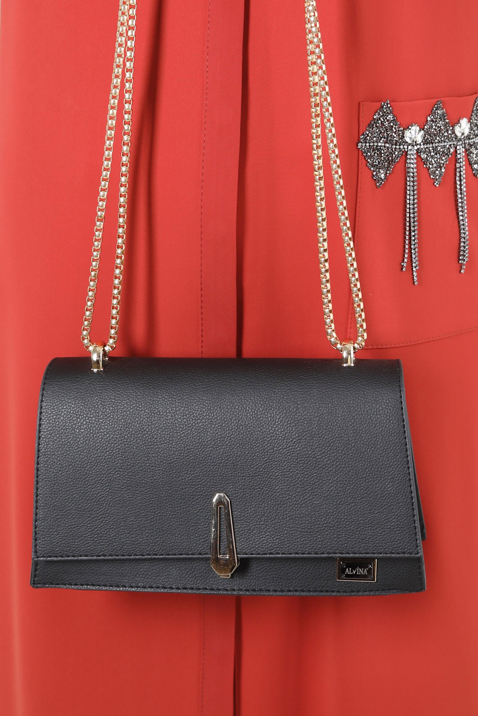 Tesettür giyim SİYAH ALVİNA ÇANTA 713