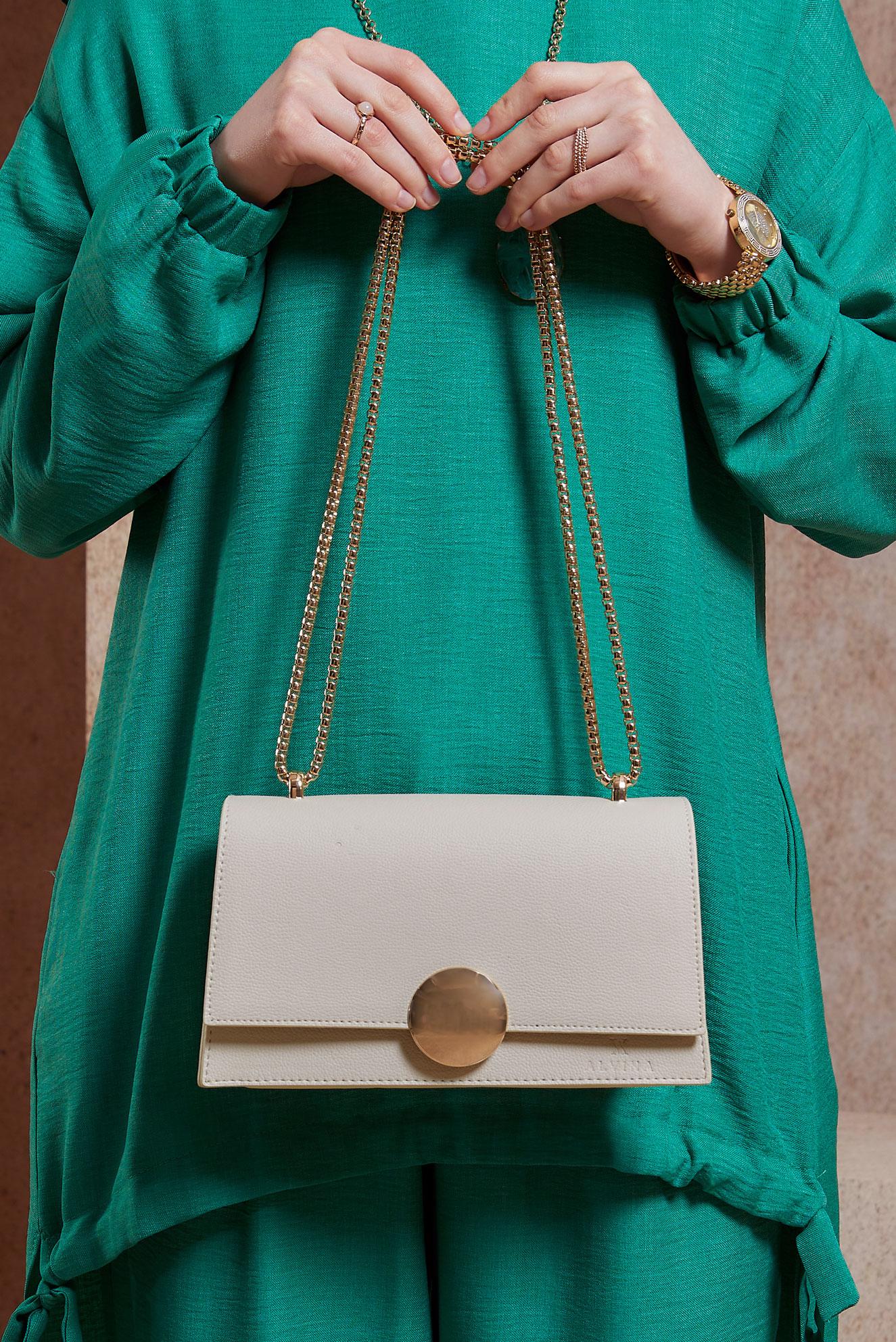 Tesettür giyim BEYAZ ALVİNA ÇANTA 713