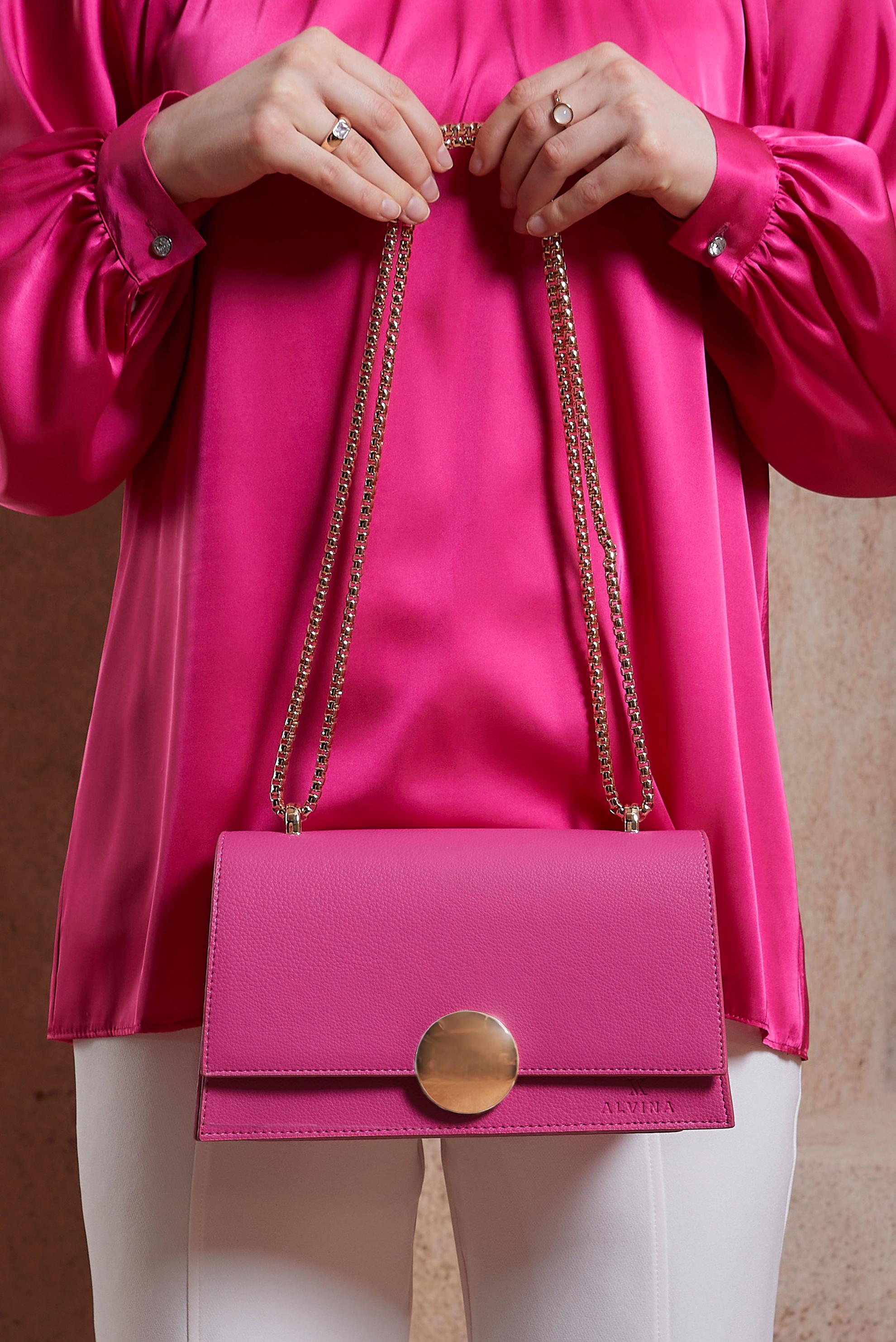 Tesettür giyim FUŞYA ALVİNA ÇANTA 713