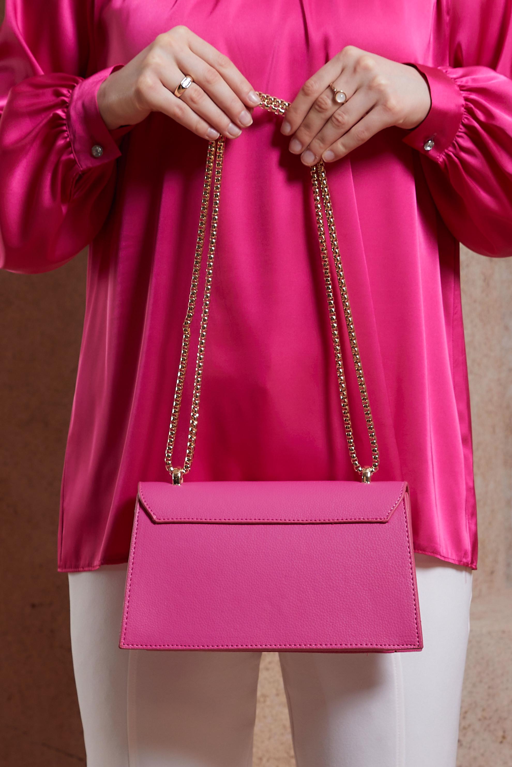 Tesettür giyim FUŞYA ALVİNA ÇANTA 713