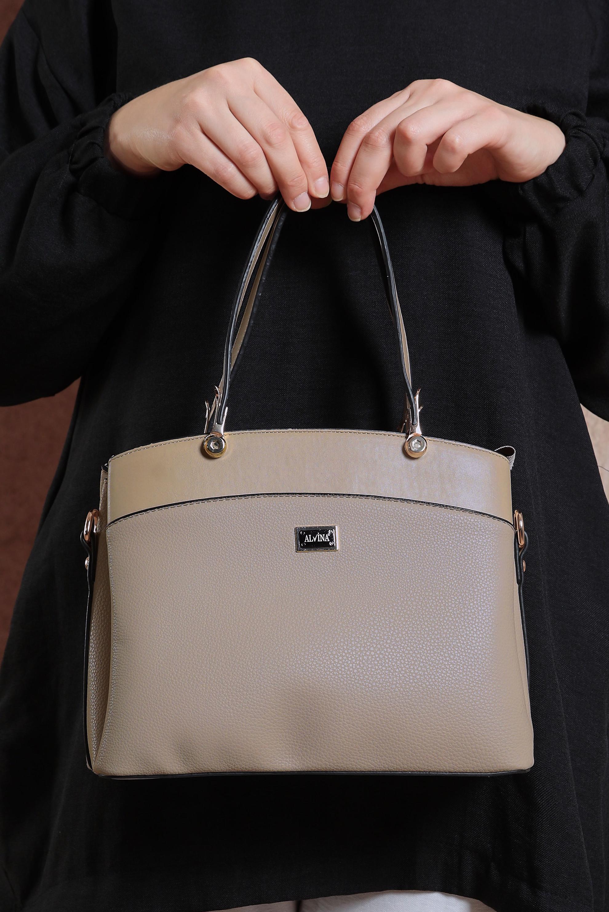 Tesettür giyim VİZON ALVİNA ÇANTA 832